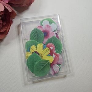 Colorful Floral Stickers Set. Flowers for Cake Decor. Cupcake Flowers Rice paper